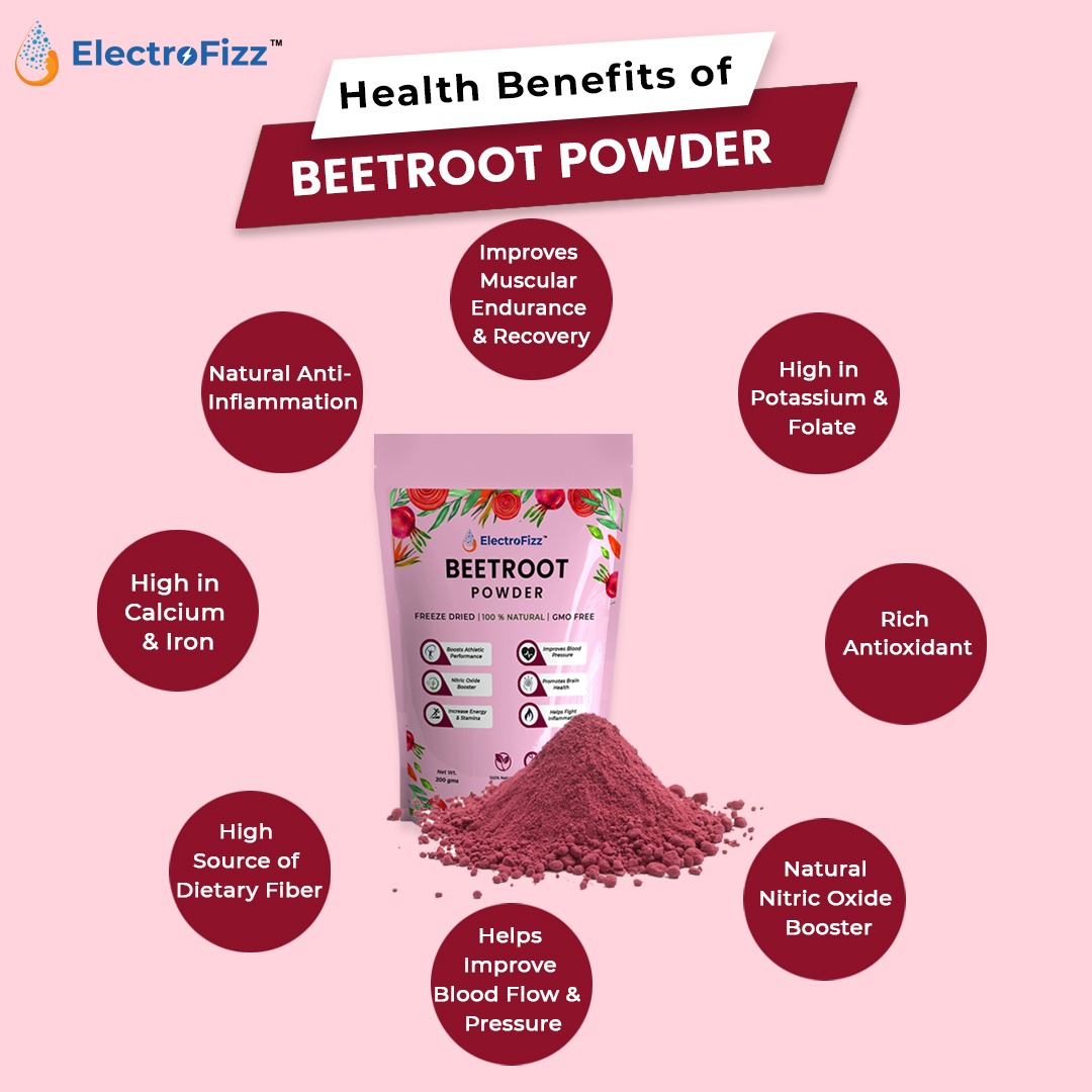 ElectroFizz Freeze Dried Beetroot Powder Nitric Oxide Booster, Pre